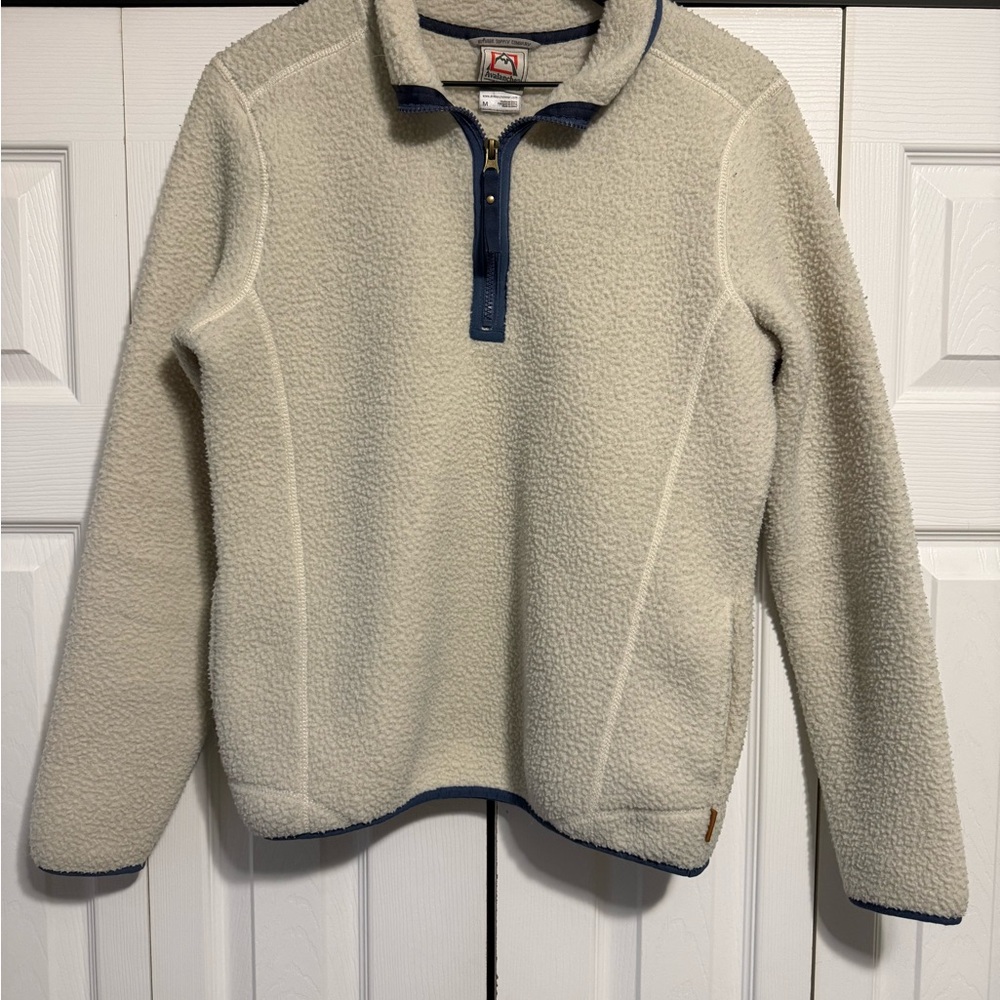 Avalanche Women's Cream Fleece Sweater with Blue Accents